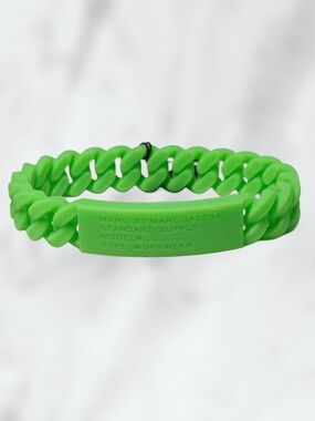 Marc Jacobs Bright Neon Green Chain-Link ID Bracelet